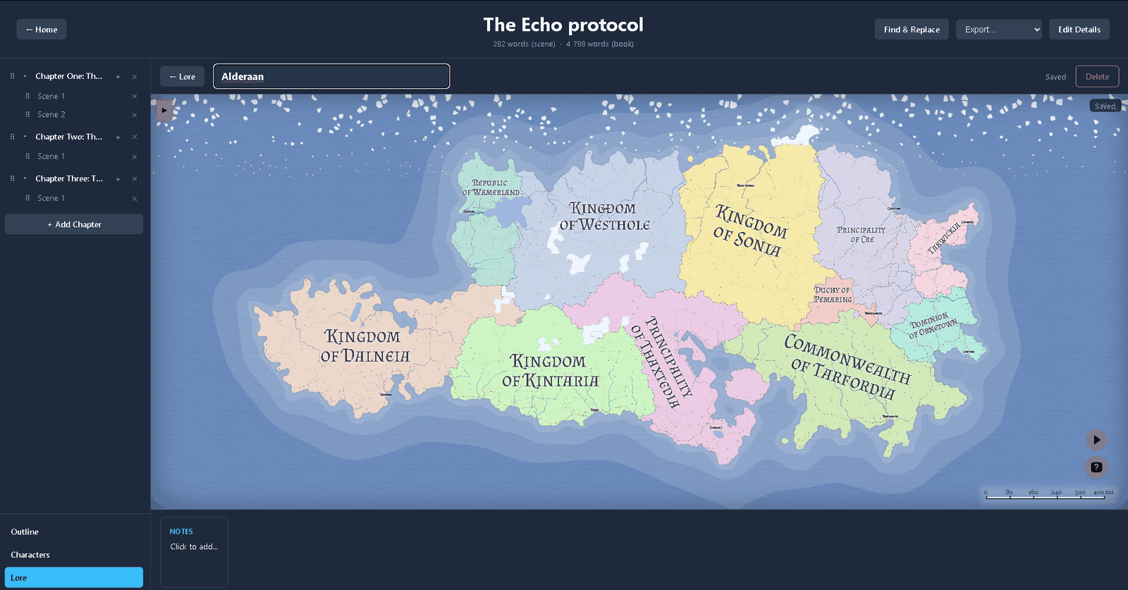 Quillen interactive world map, zoomed out to show the whole continent